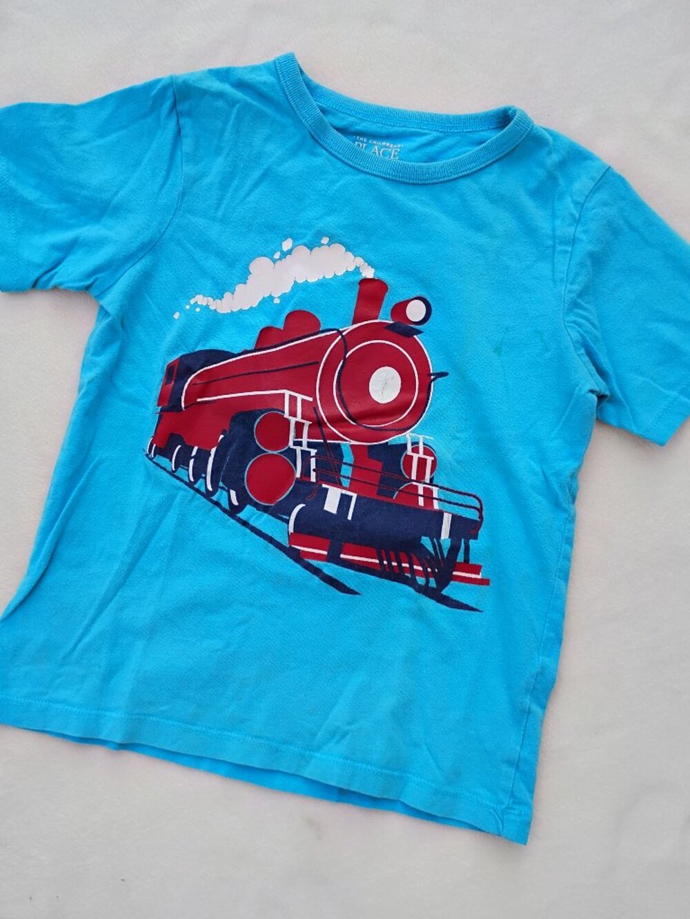 TRAIN ENGINE GRAPHIC TEE BOYS 5T THE CHILDREN'S PLACE T-SHIRT TOP BLUE RED SHIRT